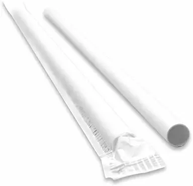 Regular Paper straw with individual protector paper wrap.