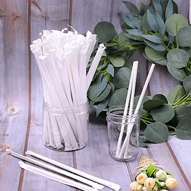 Regular Paper straw with individual protector paper wrap.
